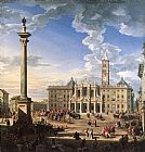 Church Canvas Paintings - The Piazza and Church of Santa Maria Maggiore